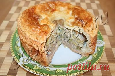 Хорошая кухня - высокий пирог с мясом и капустой. Кулинарная книга рецептов. Салаты, выпечка.
