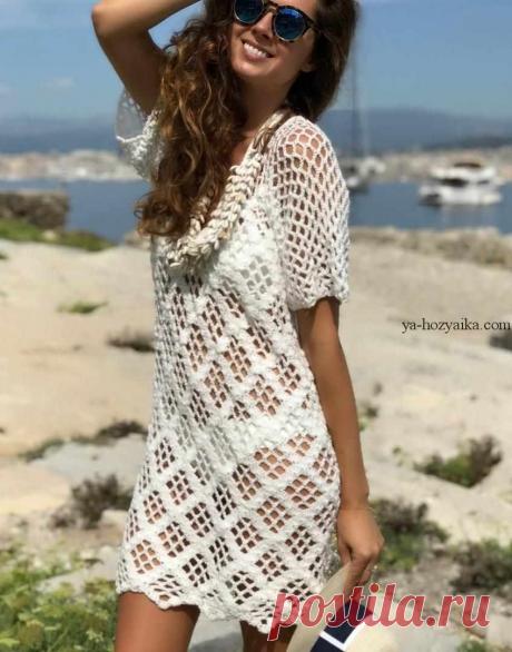 Туника для пляжа крючком Пошаговые мастер-классы по шитью своими руками, вязанию, рукоделию, декорированию, швейные мастер-классы для начинающих, фото и видеоуроки.