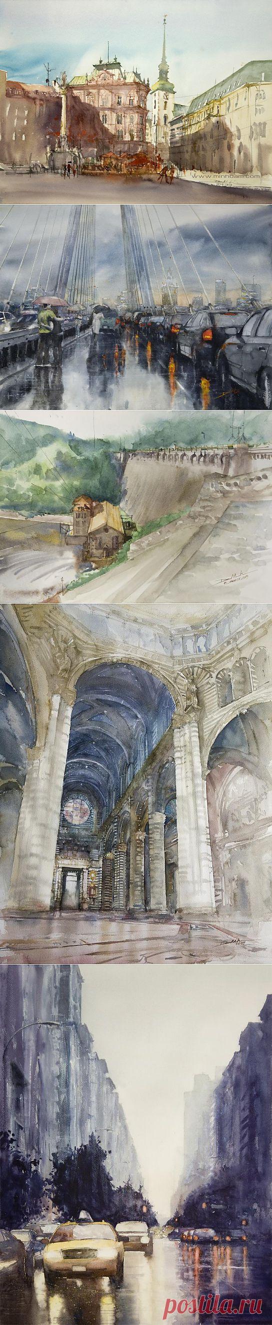 (+1) тема - Городские улицы акварелью | Искусство