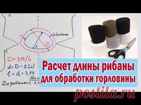 Расчёт длины рибаны для обработки горловины / воротника