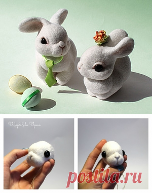 МК валяние. Пасхальные кролики