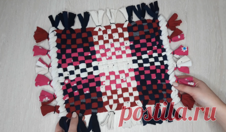 Как сплести коврик из старых колготок.