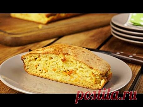Заливной пирог с капустой на кефире – рецепт в духовке
