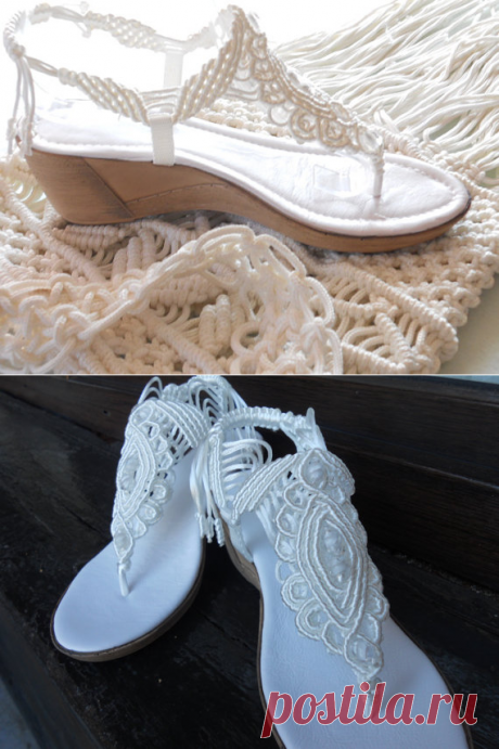 Bohemian Wedding Sandals Shoes with Ankle Strap / от KateNikolova