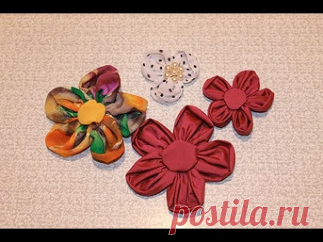 ЦВЕТЫ из ткани - мастер класс/ Fabric FLOWER tutorial