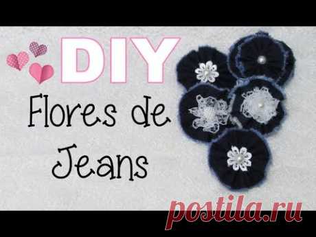 (DIY) Flores Feitas com Jeans (Especial de 3 Anos do Canal #13) - YouTube