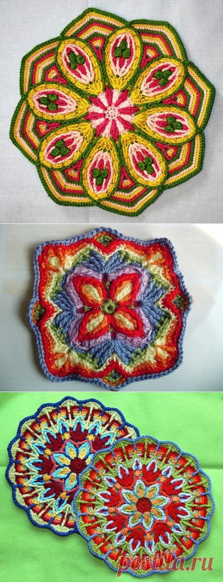 Интересная техника вязания крючком Overlay Crochet (накладывать слой).