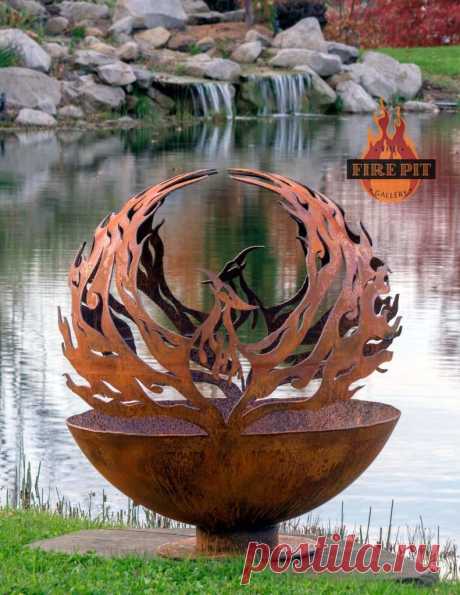 Дизайнерские огненные шары в саду ~ Planetalsad