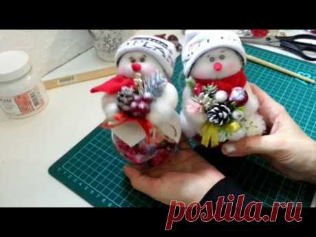 СНЕГОВИК КОНФЕТНИЦА СВОИМИ РУКАМИ / DIY / ИГРУШКИ СВОИМИ РУКАМИ