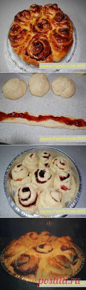 Сладкий пирог - пошаговый фоторецепт - пирог розаКулинарные рецепты