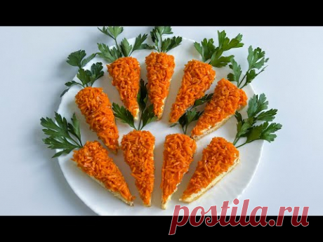 Задабриваем Кролика Праздничные Бутерброды МОРКОВКА / Новогодние Бутерброды / Sandwiches Carrot
