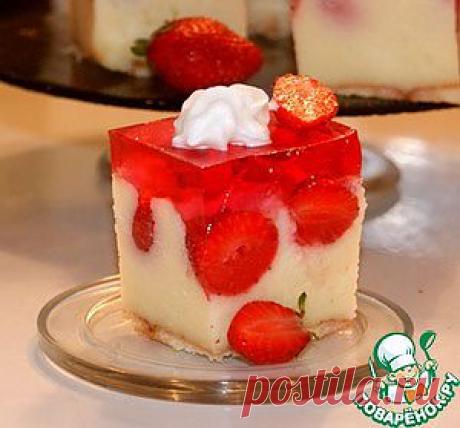 Необычный торт с клубничным желе - кулинарный рецепт
