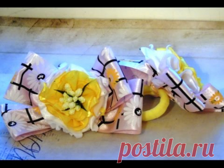 Банты канзаши из атласной ленты своими руками