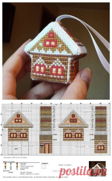 Чудесный домик. Вышивка по пластиковой канве.