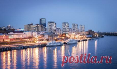 Красноярск, да, именно в этом городе очень много красивых мест и просто отдыхаешь душой. Здесь вечером безумно красиво, особенно в центре города и на берегах Енисея.