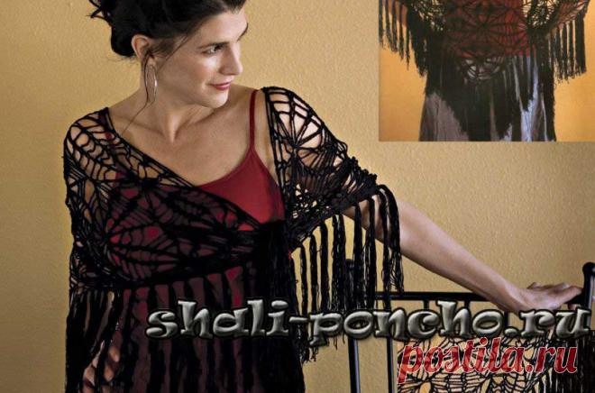Шаль Черная паутина