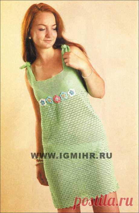 Легко и комфортно! Летний сарафан с цветами для юной девушки. Крючок