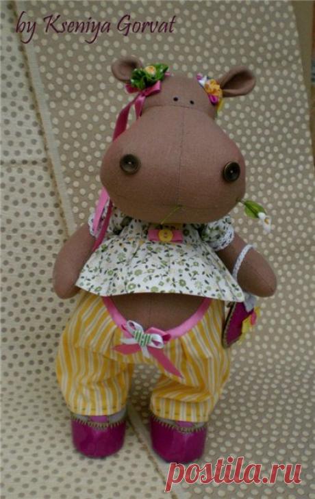 Текстильный бегемотик.