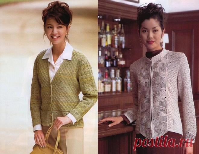 Женские модели жакетов спицами со схемами | Вязание | Яндекс Дзен