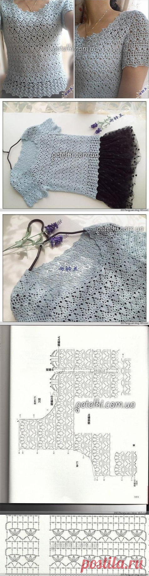 Кофточка узором Лилии. Схемы