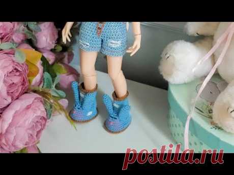 Crochet small doll booties 👢👢