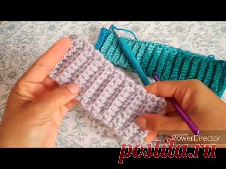 COMO TEJER RESORTE O BANDA PARA GORROS EN PUNTO COSTILLA  a Crochet