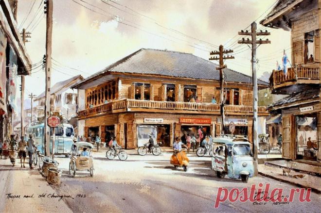 Акварели. Тайский художник Танакорн Чаиджинда (Thanakorn Chaijinda)