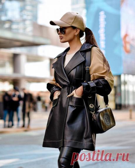 Модная кожаная одежда осени 2023