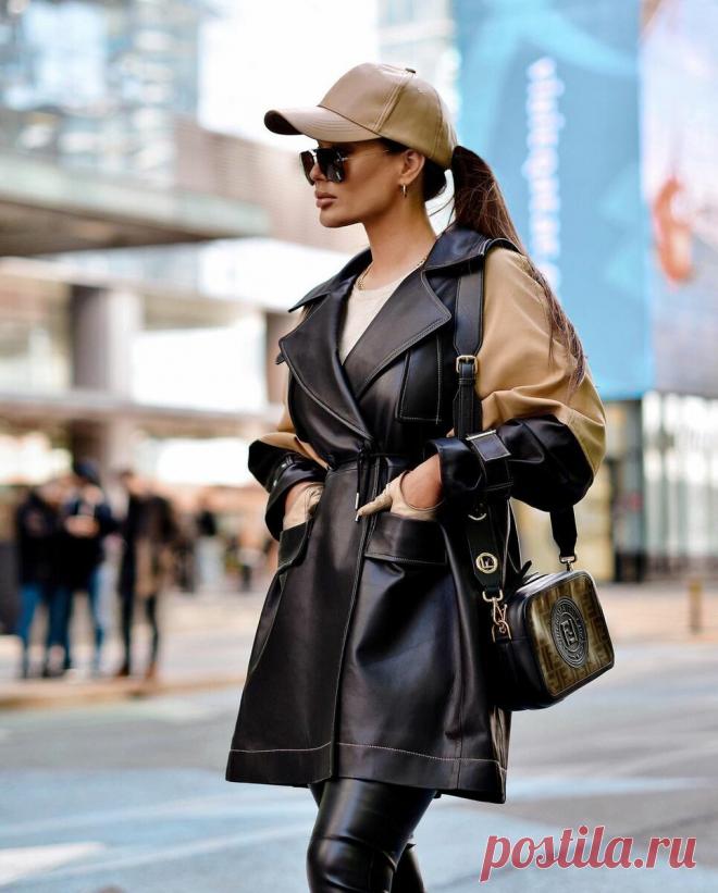 Модная кожаная одежда осени 2023