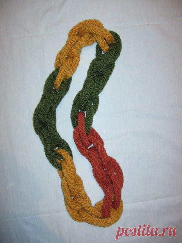 Шарф-цепь двойного переплетения. МК