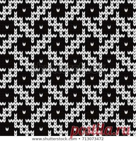 Knitted Geometric Seamless Pattern Vector de stock (libre de regalías)713073472; Shutterstock