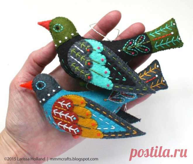 Райские птицы из фетра, идеи