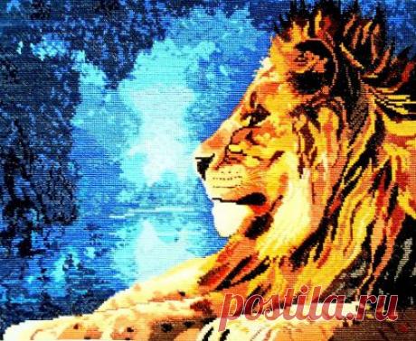 Картина «Лев» / Вышивка крестом / В рукоделии