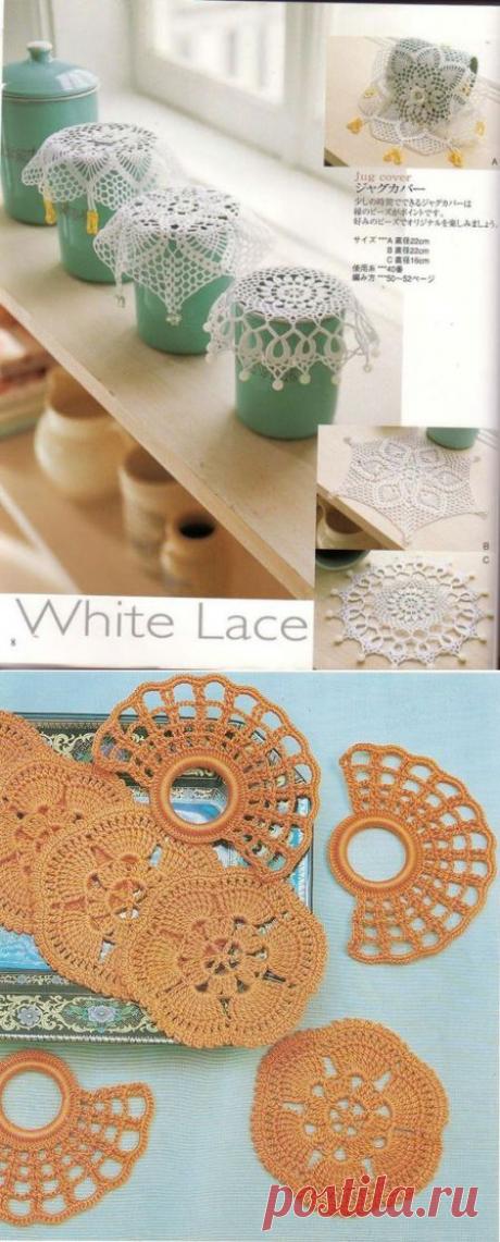 Красивые маленькие салфетки крючком. Схемы вязания.