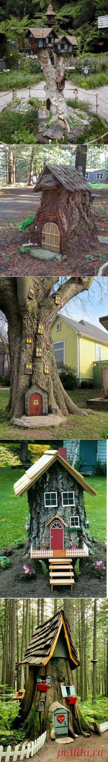Домики-пеньки. Украшаем сад
