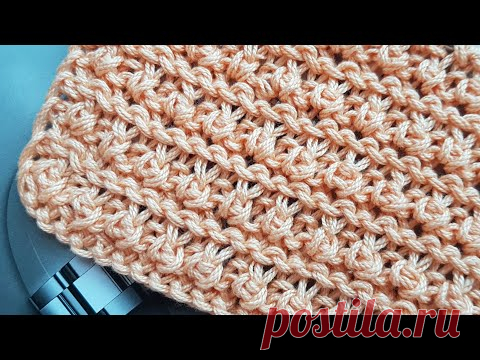 Вяжем универсальный рельефный узор спицами 🍓 knitting pattern.