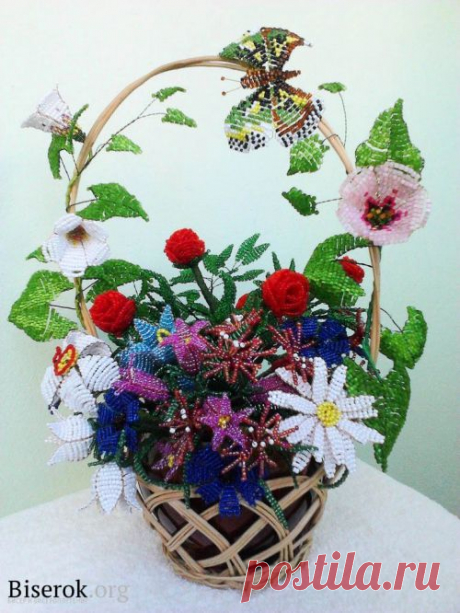 Корзина с цветами / Цветы / Biserok.org