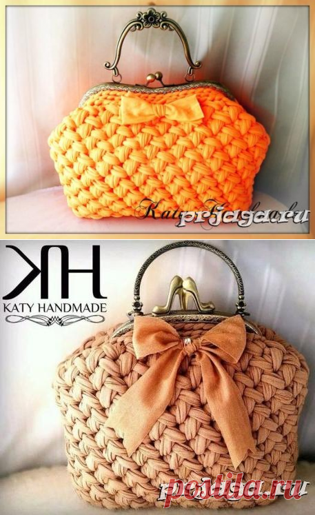 Сумочки крючком из ленточной пряжи