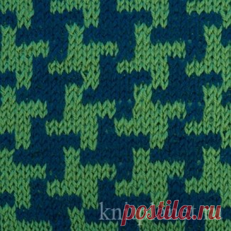 Узор Куриная лапка или Гусиная лапка ленивым жаккардом.