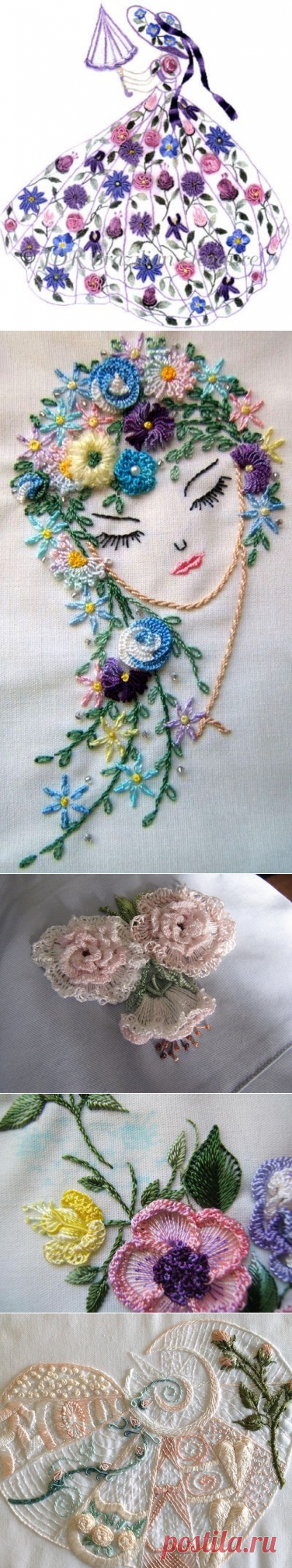 Бразильская техника вышивки (Brazilian Dimensional Embroidery) ☆ швы и стежки, мастер -классы и видео