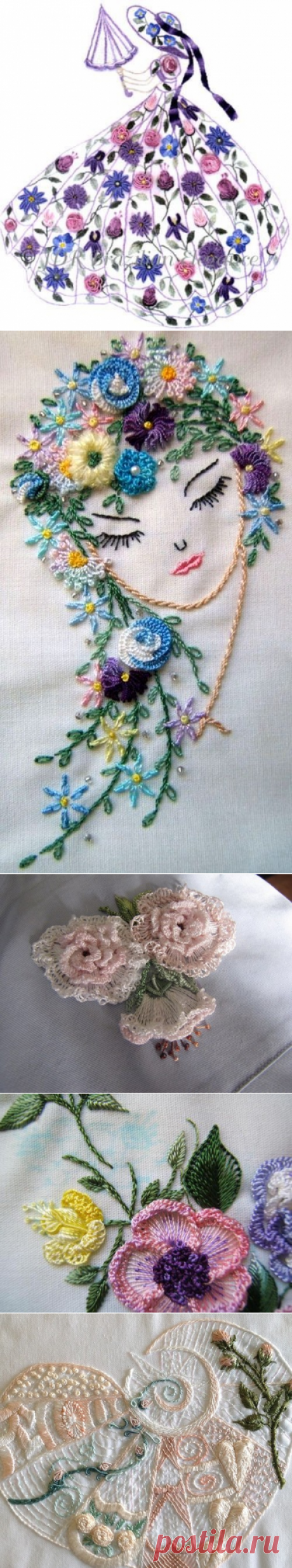 Бразильская техника вышивки (Brazilian Dimensional Embroidery) ☆ швы и стежки, мастер -классы и видео