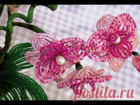 Орхидея из бисера. Мастер-класс. Часть 2/2. Нow to make orchid flower