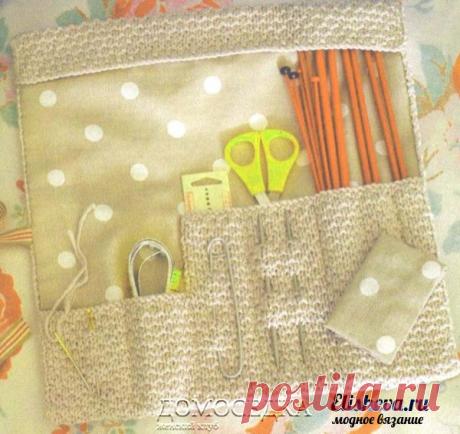 Органайзер для рукоделия вязаный спицами