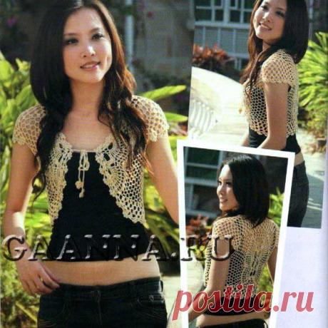 Болеро Бабочка (вязание крючком)