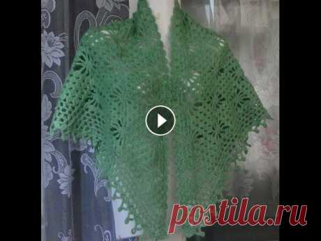 Как связать шаль с паучками крючком?How to crochet shawl Описание на сайте...