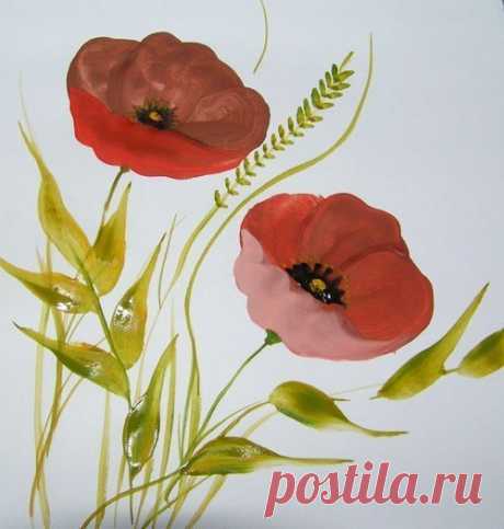 Маки гуашью — Сделай сам, идеи для творчества - DIY Ideas