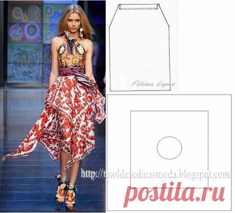 COORDENADO COM SAIA DE BICOS &quot;TIPO LENÇO&quot; - Moldes Moda por Medida