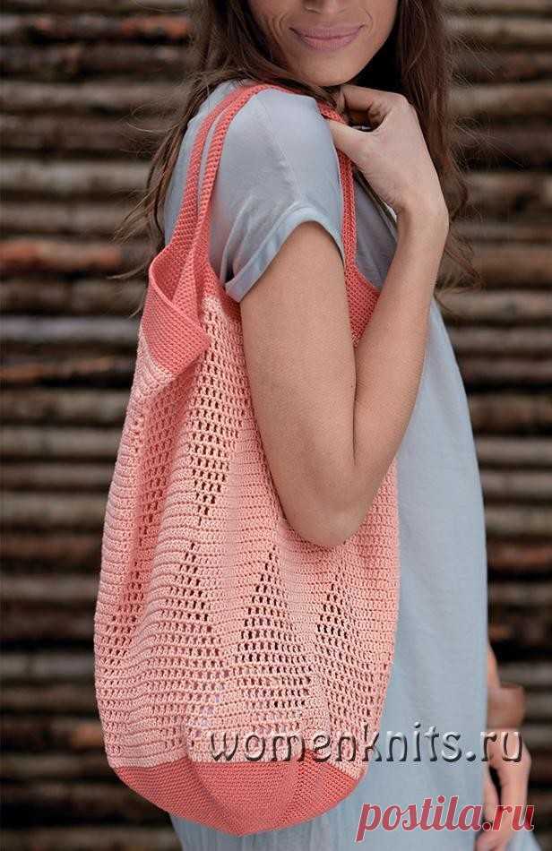 Сумка - сетка крючком с ажурными ромбами
Описание: http://womanknits.ru/vyazanye-aksessuary/sumki/sumka-setka-kryuchkom-azhurnymi-rombami