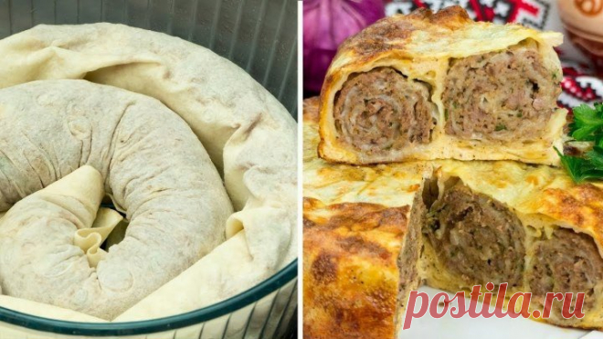 Никакой возни с тестом! Шикарный “Ленивый” пирог с мясом. | Appetitno.TV