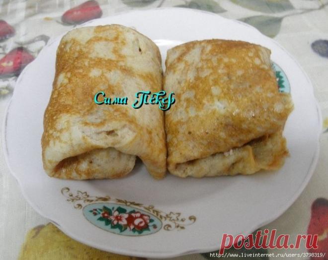 Блинчики с мясом без муки